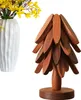 Baumförmige Holz Untersetzer,Weihnachtsbaumförmiger Produktbild-Vorschau 6