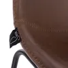A close-up of a brown leather chair with a black tag attached. Produktbild-Vorschau