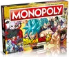 The image shows the front of a Monopoly Dragon Ball Super board game box, featuring various characters from the anime series. Produktbild-Vorschau