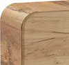 A close-up view of a rounded wooden corner, showcasing the wood grain and texture. Produktbild-Vorschau