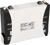 A close-up studio shot of a black and white battery pack. Produktbild-Vorschau