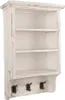 A white wooden wall shelf with three hooks. Anteprima dell’immagine prodotto