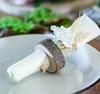 Serviettenhalter Holz rund Hochzeit Geburtstag 8 Stück Tischdeko Zubehör Produktbild-Vorschau