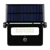 A black solar-powered floodlight with a solar panel on top, shown against a white background. Produktbild-Vorschau
