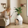 Mondeer 2-en-1 Litière pour chat & niche avec plante Voir les images du produit 9