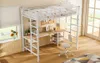 Lit mezzanine avec bureau 90 x 200 cm, blanc – Lit Voir les images du produit 10
