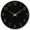30 cm große, schwarze Wanduhr aus Holz, modern und Produktbild-Vorschau 1