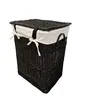 Panier à linge Coffre à linge en osier noir rectangulaire Voir les images du produit 9
