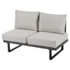 A modern outdoor lounge set with a steel frame and beige cushions, shown against a white background. Anteprima dell’immagine prodotto
