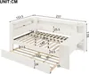 A diagram of a white bed with dimensions indicated by numbers and lines. Produktbild-Vorschau