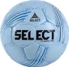 A light blue handball with blue stripes and black text. Produktbild-Vorschau