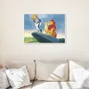 A framed painting of characters from The Lion King is displayed on a wall above a sofa. Produktbild-Vorschau