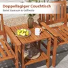 A wooden bistro set with two chairs and a table, set up outdoors on a patio. Náhled obrázku produktu