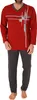 Eleganter Herren Schlafanzug langarm Pyjama mit Frontprint  Produktbild-Vorschau 1