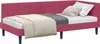 vidaXL Eckbettgestell mit Kopfteil Weinrot 90 cm x 190 cm Produktbild-Vorschau 1
