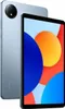 A light blue tablet is shown from the back and side, with its screen displaying a colorful abstract image. Produktbild-Vorschau