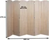 A wooden room divider with six panels, shown fully extended. Náhľad obrázku produktu
