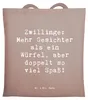 Mr. & Mrs. Panda Jutebeutel Spruch Zwillinge Spaß - Braun Produktbild-Vorschau 1