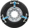 A tire with snow chains attached, shown on a white background. Produktbild-Vorschau