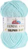 A ball of light blue yarn with a label. Podgląd zdjęcia produktu