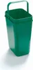 A green trash can with a handle on a white background. Produktbild-Vorschau