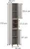 Hochschrank Vicco Elnor Greige 30 x 170 cm mit 2 Türen, Produktbild-Vorschau 1