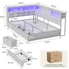 Łóżko tapicerowane UnboxG, 140x200 cm, białe, podwójne, z 2 Podgląd zdjęcia produktu 6