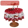 Runde Tischdecke, Weihnachtsdekoration Blumen Tischdecke Produktbild-Vorschau 8