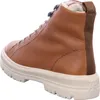 A side view of a brown leather boot with a white sole. Anteprima dell’immagine prodotto