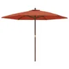 Parasol avec mât en bois Terracota 299x240 cm Voir les images du produit 1
