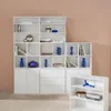 Libreria modulabile decorazione legno 9 elementi, Bianco Anteprima dell’immagine prodotto 6