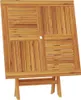 A square wooden garden table with a slatted top, shown from a slightly elevated angle. Anteprima dell’immagine prodotto