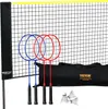 A badminton set with rackets, shuttlecocks, and a net. Produktbild-Vorschau