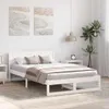 vidaXL Bettrahmen mit Kopfteil Weiß 120 x 200 cm Massives Produktbild-Vorschau 3