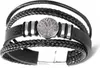 INF Bracciale in pelle intrecciata con ciondolo Albero Anteprima dell’immagine prodotto 2