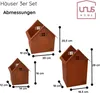 UNUS® Deko-Häuser 3er Set Lichthäuser Metall Rost Produktbild-Vorschau 4