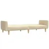 vidaXL Schlafsofa 2-Sitzer Creme Stoff Produktbild-Vorschau 5