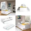 Ausziehbett Vitalispa Enzo Weiß 90x200 cm mit Matratze, Produktbild-Vorschau 8
