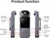 A product diagram showing the features of a small digital camera. Náhled obrázku produktu