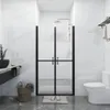 A modern bathroom with a shower enclosure, sink, and toilet. Produktbild-Vorschau