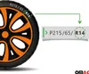 Coprimozzi da 14 pollici nero e arancione set di 4 Anteprima dell’immagine prodotto 5