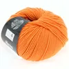 A ball of orange yarn with a label. Produktbild-Vorschau