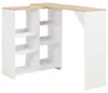 vidaXL Barový stôl s pohyblivou policou biely 138x39x110 cm Náhľad obrázku produktu 5