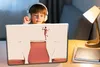 MuchoWow® Laptop Aufkleber Sticker Cover Frau - Wein - Produktbild-Vorschau 3