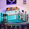 Bureau d'angle en L AIORBER avec tiroirs, prises Voir les images du produit 9