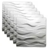 A stack of white, wavy 3D wall panels. Produktbild-Vorschau