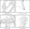 A collage of four close-up images showcasing details of a white metal garden furniture set. Náhľad obrázku produktu