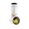 A white food processor attachment with sliced vegetables inside. Voir les images du produit