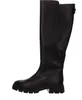 A single black leather boot shown from the side against a white background. Produktbild-Vorschau