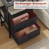 A bedside table with drawers, showing storage space and items inside. Produktbild-Vorschau